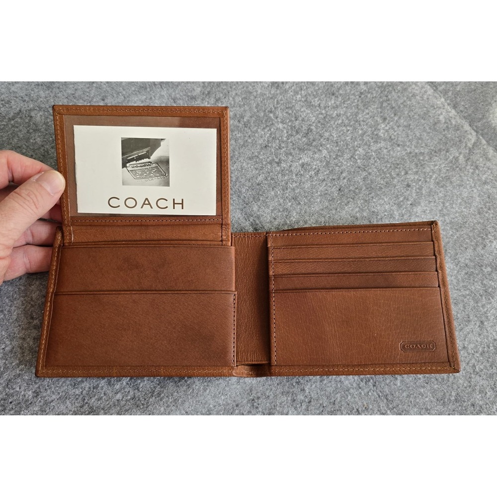 Vintage Coach Men's Water Buffalo Billfold ID Wallet 4795 British Tan NWOB